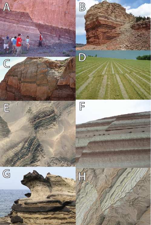 Photos of different types of brittle deformation