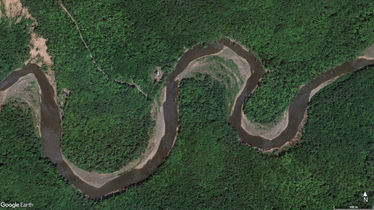 Satellite image of a meandering river