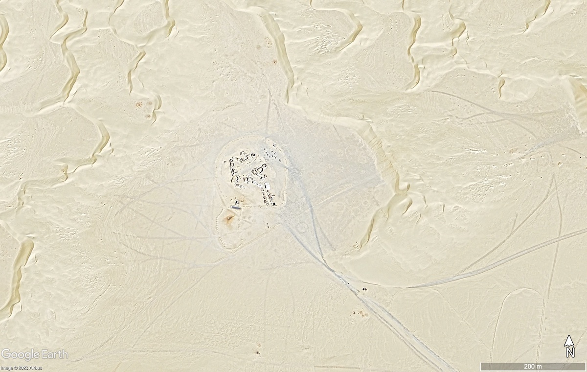 Satellite image of dunes in Tunisia