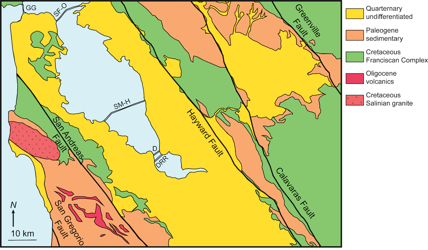 Geologic map of the San Francisco Bay region