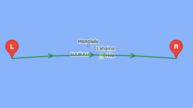 Map of Hawaiian Islands for part 2 of exercise